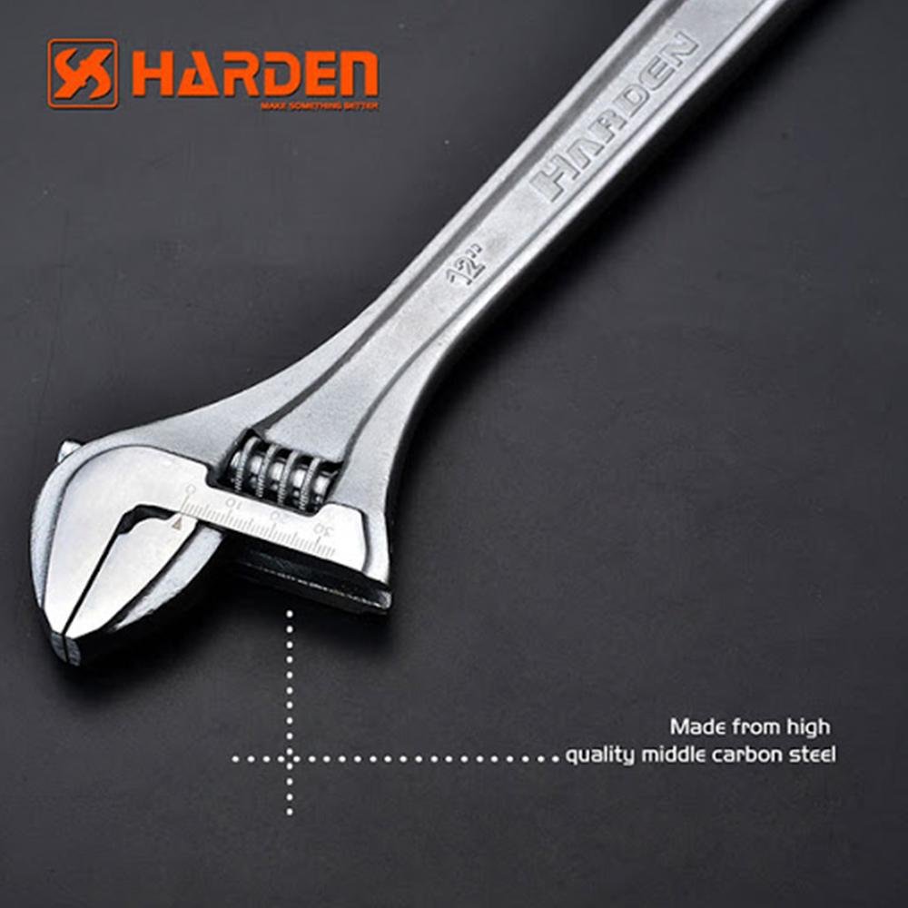Harden European Type Adjustable Wrench Carbon Steel